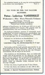 RP Petrus-Ludovicus Vanderhulst Oud-strijder 1914-1918, Rouwkaart, Verzenden