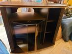 Zwart tv-meubel met glazen deurtjes, Huis en Inrichting, Kasten |Televisiemeubels, 50 tot 100 cm, Minder dan 100 cm, 25 tot 50 cm