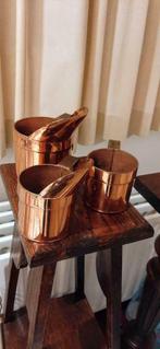 3 pots en cuivre antique, Antiquités & Art, Antiquités | Ustensiles de cuisine, Enlèvement ou Envoi