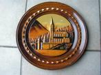Vintage houtsculptuur bord Lourdes, Ophalen of Verzenden, Gebruikt, Beeld(je)