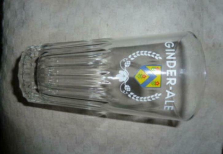 #G bier glas GINDER - ALE " Ribbelglas " Brouwerij Martinas, Verzamelen, Glas en Drinkglazen, Nieuw, Bierglas, Ophalen of Verzenden