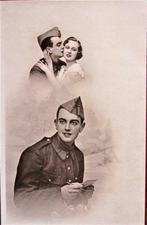 POSTKAART MILITAIR- SOLDAAT MET VRIENDIN, Verzamelen, Ophalen of Verzenden, Ongelopen