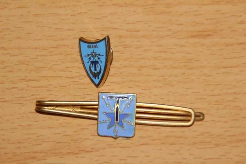 FRANKRIJK Dasspeld + Pins "Transmissie Troepen", Verzamelen, Militaria | Algemeen, Landmacht, Embleem of Badge, Verzenden