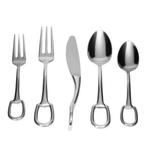 ZOEK HERMES Huisvrouwkoppeling, Ophalen of Verzenden, Gebruikt, Inox of Chroom, Bestekset