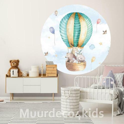 Behangcirkel Luchtballon met dieren, Muurdeco4kids, Kinderen en Baby's, Kinderkamer | Inrichting en Decoratie, Nieuw, Wanddecoratie
