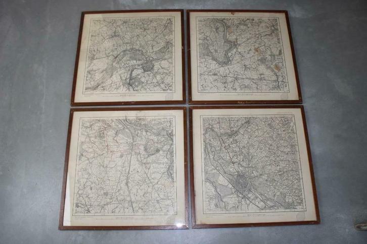 Oude stafkaart van 1913 (Duitse druk) van regio Sint-Amands, Antiek en Kunst, Curiosa en Brocante, Ophalen