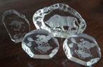 gegraveerd glaswerk, 4 beeldjes, decoratie, Ophalen, Nieuw
