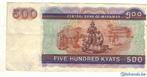 Bankbiljet Myanmar ( BIRMA) 500 kyays, Postzegels en Munten, Verzenden