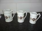 3 pots à lait anciens en porcelaine déco fleur mauve, Enlèvement ou Envoi