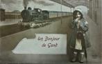 KAART- TREINEN- UN BONJOUR DE GAND, Verzamelen, Ophalen of Verzenden, Voor 1920, Gelopen, Oost-Vlaanderen