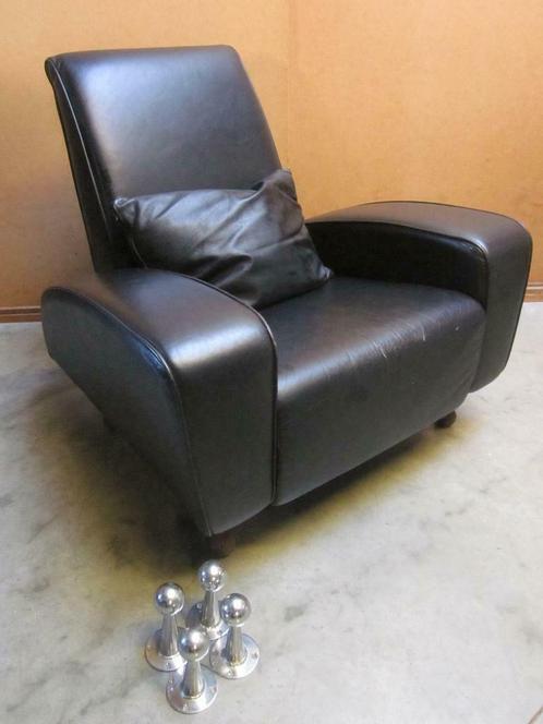 Vintage Design Fauteuil Uniek meubelstuk, Huis en Inrichting, Fauteuils, Gebruikt, Leer, Metaal, Overige materialen, 75 tot 100 cm