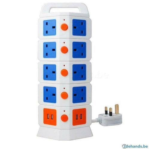 13 uk stopcontacten toren met 4 x usb laadfunctie, Doe-het-zelf en Bouw, Elektriciteit en Kabels, Nieuw