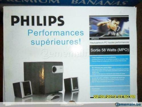 Enceintes 2.1 Philips SPA 2310 (PC), Informatique & Logiciels, Enceintes Pc, Utilisé, Canal audio 2.1, Enlèvement ou Envoi