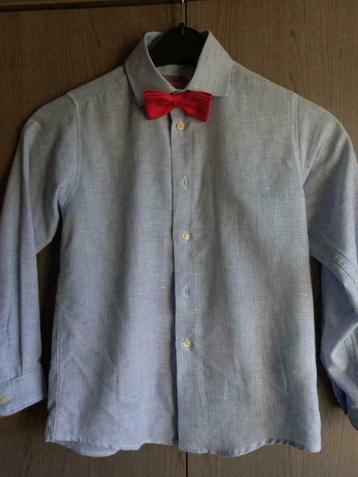 Chemise joliment habillée à manches longues + noeud ( 8 ans, Neuf, Garçon, Varones / Gymp, Enlèvement ou Envoi