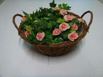 Vannerie garnie de fleurs, Enlèvement ou Envoi, Utilisé, Rond