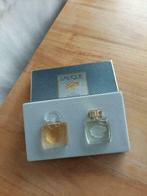 Lalique 2 parfumminiaturen in doosje, Verzamelen, Ophalen of Verzenden, Zo goed als nieuw, Miniatuur, Gevuld