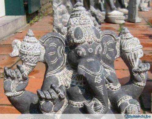 Ganesha in zwart graniet ca. 38 cm mooi !, Tuin en Terras, Tuinbeelden, Nieuw, Ophalen