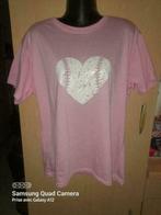 T-shirt motif coeur, Vêtements | Hommes, Comme neuf, Rose, Enlèvement ou Envoi