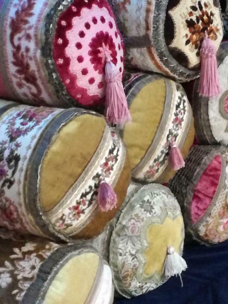 Kussen brocante rolkussens barok boudoir, Antiek en Kunst, Antiek | Meubels | Stoelen en Sofa's, Ophalen of Verzenden