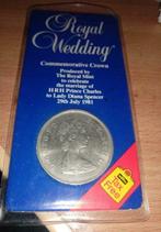 1981 Royal Wedding Charles Diana Commemorative Crown Coin, Postzegels en Munten, Zilver, Ophalen of Verzenden, Losse munt, Overige landen