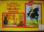 Kinderpuzzel 2 x 26 st Mulan ACTIE, Comme neuf, 10 à 50 pièces, Enlèvement ou Envoi, 2 à 4 ans