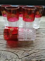 Set van 6 vintage Boheemse kristallen glazen, Ophalen of Verzenden