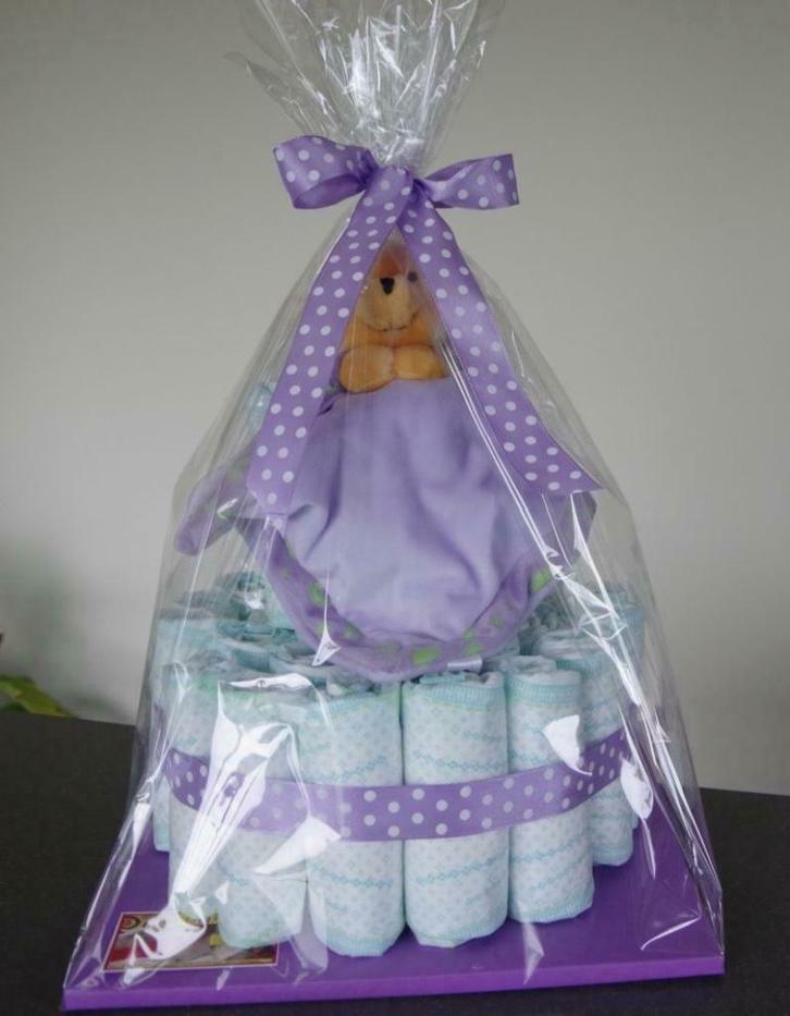 Luiertaart pampertaart met knuffeldoek, Kinderen en Baby's, Kraamcadeaus en Geboorteborden, Nieuw, Kraamcadeau, Ophalen