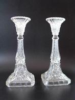 Kandelaars in geperst glas uit de jaren '50, Antiek en Kunst, Ophalen of Verzenden
