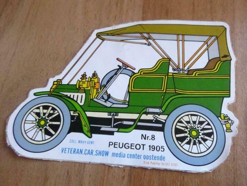oude sticker oostende peugeot 1905 veteran car show media ce, Collections, Collections Autre, Neuf, Envoi