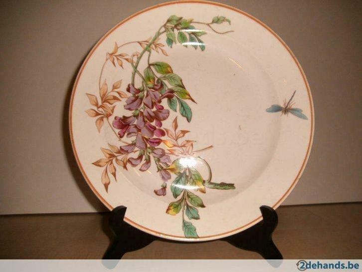 Antiek/Vintage-Keller/Guérin plat bord (DS130-f), Antiek en Kunst, Antiek | Keramiek en Aardewerk, Ophalen of Verzenden