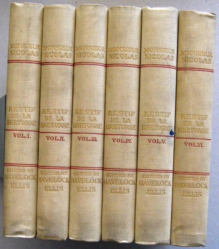 Restif de la Bretonne 1930-31 Monsieur Nicolas - Engelse ed., Antiek en Kunst, Antiek | Boeken en Manuscripten, Ophalen of Verzenden