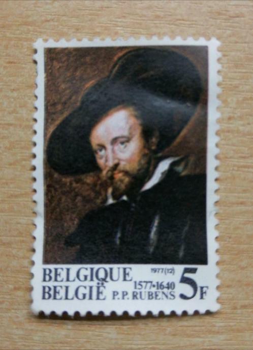 Belgie 1977 Rubensjaar zelfportret  onafgestempeld, Timbres & Monnaies, Timbres | Europe | Belgique, Non oblitéré, Art, Non oblitéré