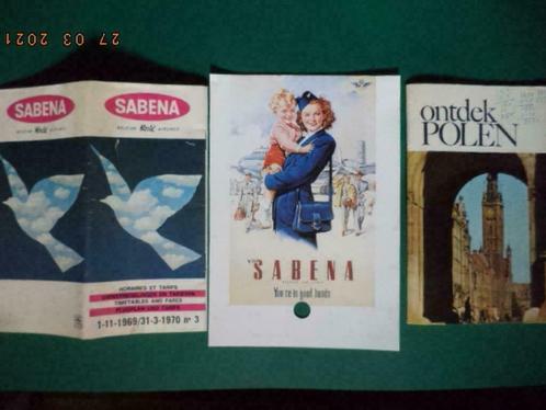SABENA: Lot: 2 boekjes + reclame + 2 krantenartikels. Goed !, Verzamelen, Luchtvaart en Vliegtuigspotten, Gebruikt, Ophalen of Verzenden