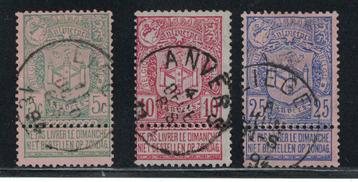 OBP 68-70 gestempeld wereldtentoonstelling 1894 Antwerpen beschikbaar voor biedingen