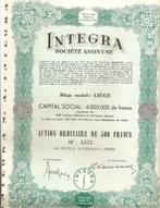 Integra - Liège, Timbres & Monnaies, 1920 à 1950, Action, Envoi