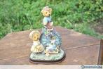 statue en resine  couple oursons sur roue sur socle, Antiquités & Art