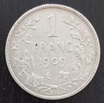 Belgium 1909- 1 Fr FR Zilver/Brede Baard/Leopold II/Mor 200a, Zilver, Zilver, Losse munt, Verzenden
