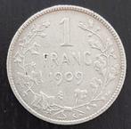 Belgium 1909- 1 Fr FR Zilver/Brede Baard/Leopold II/Mor 200a, Argent, Envoi, Monnaie en vrac, Argent