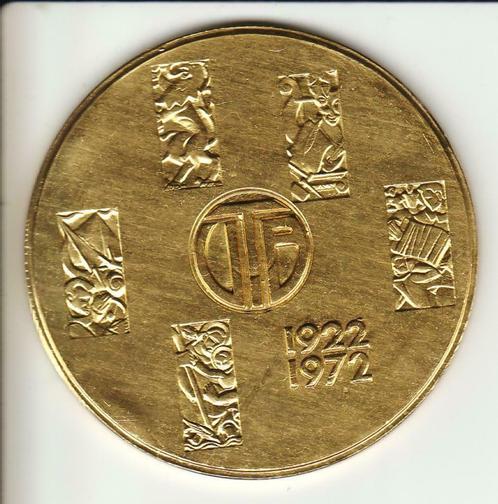 PENNING VTB 1922 - 1972, Postzegels en Munten, Penningen en Medailles, Overige materialen, Ophalen of Verzenden