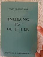 Filosofie boek Inleiding tot de ethiek Prof. Dr. H. De Vos, Boeken, Filosofie, Gelezen, Ophalen of Verzenden, Wijsbegeerte of Ethiek
