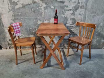 partij retro KLAPTAFELS lot vintage houten plooitafels