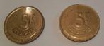 2 munten van 5 francs " Belgique " 1986 en 1993 Boudewijn VG, Ophalen of Verzenden, Metaal