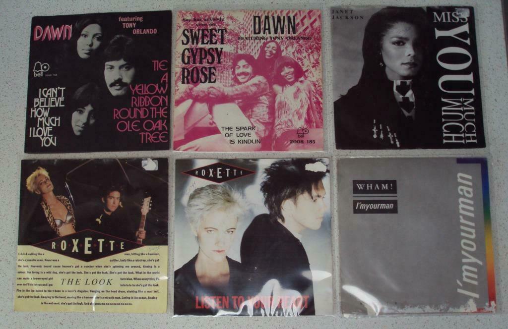 Lot 3 van 6 Singeltjes van "Dawn, Janet Jackson,  Wham, Roxe, Verzenden, 7 inch, Pop, Single