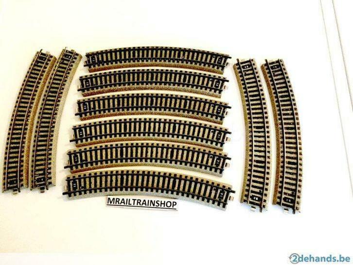 5200 Märklin HO - 10 x Gebogen rails radius 2 (grote bocht), Hobby en Vrije tijd, Modeltreinen | Overige schalen, Gebruikt, Rails