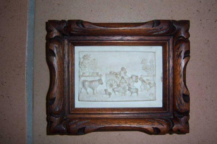 Tableau bas-relief en calcaire, Antiek en Kunst, Kunst | Beelden en Houtsnijwerken, Ophalen of Verzenden