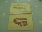 Ingangsticket facteursbal 1955 Gooik met publiciteit Lutti, Verzenden, Gebruikt