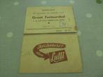 Ingangsticket facteursbal 1955 Gooik met publiciteit Lutti, Utilisé, Envoi