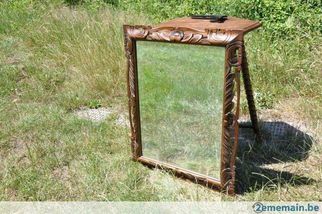 §  grand miroir biseauté tour chêne sculpté et ajouré, Antiquités & Art, Antiquités | Miroirs, Enlèvement ou Envoi