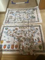 Ancien lot de 2 grand essuies et 1 tablier sicilia, Collections