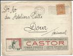 Timbre 135 Albert 1er 1915 Castor ciment Fober Jette - Dour, Timbres & Monnaies, Timbres | Europe | Belgique, Avec enveloppe, Affranchi